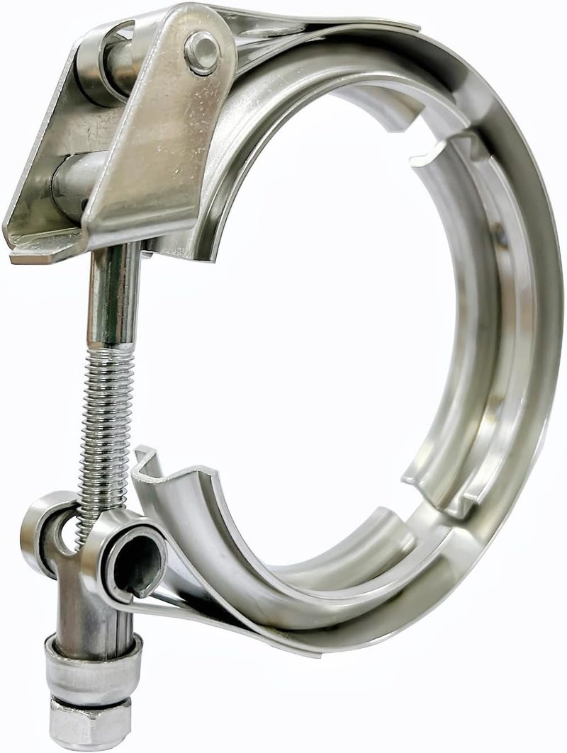 eLifecenter 2 Inch Exhaust V band Clamp T304 Stainless Steel with T-Bolt Quick Release Latch(No Flanges) - Image 1